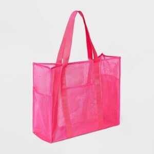 Shade & Shore Pink 
Mesh Tote Handbag / Beach Bag